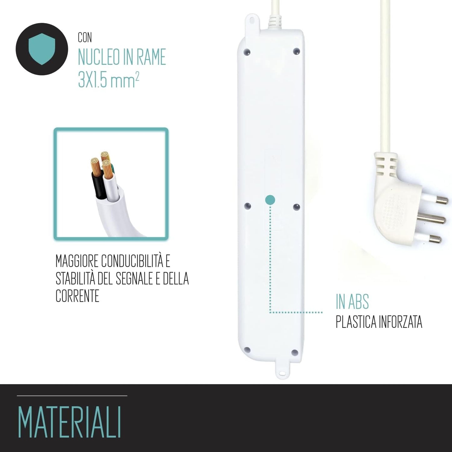 Ewent Presa Multipla 6 Schuko Bianca - EW3922
