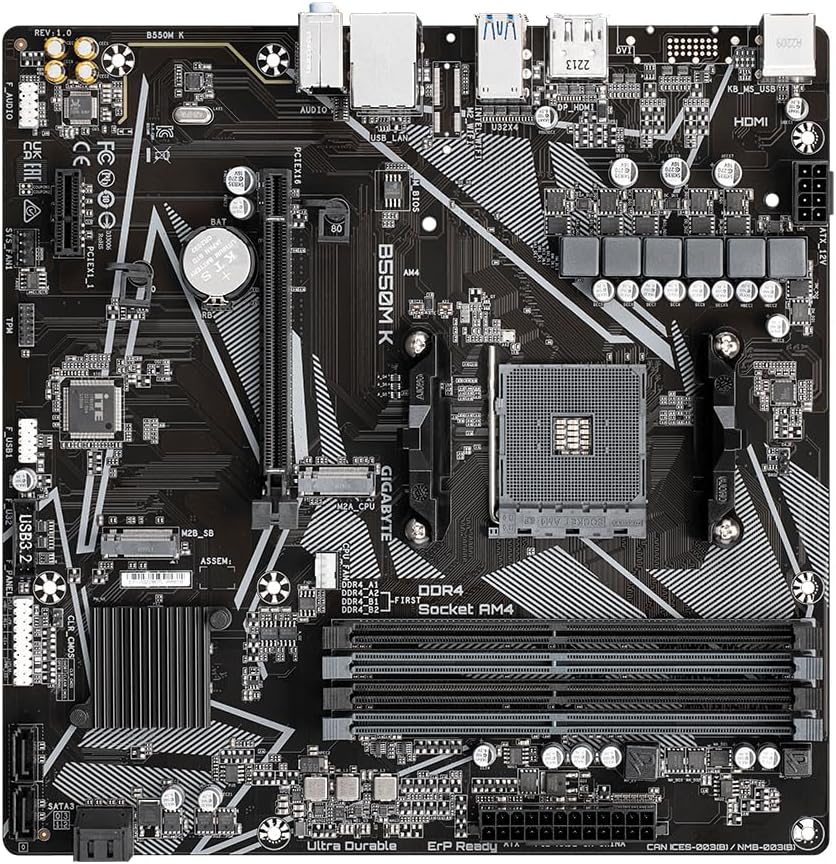 Scheda Madre Gigabyte AM4 DDR4 - Ryzen USB 3.2 GbE LAN