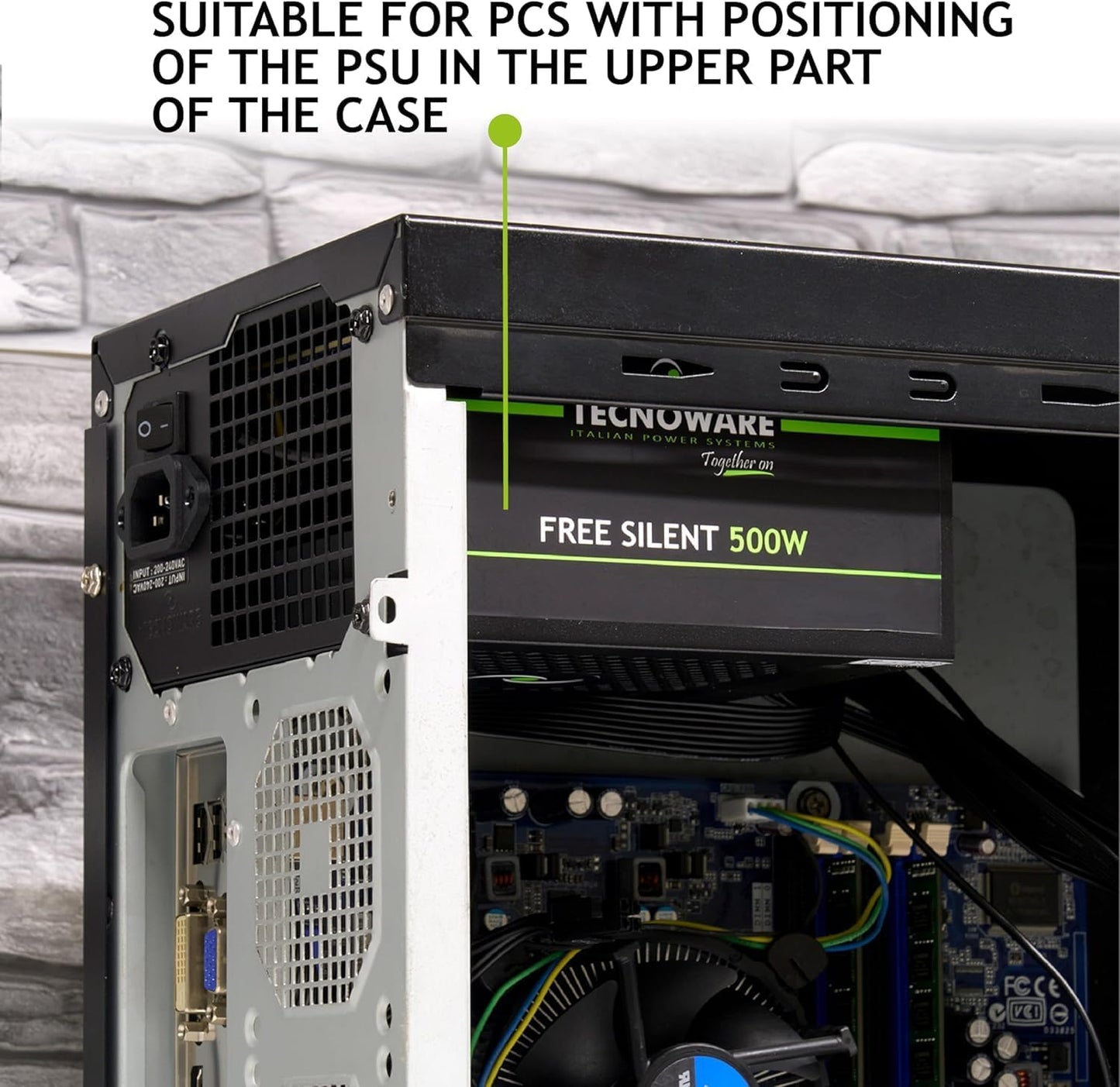 Tecnoware Alimentatore PC SPEED 500W ATX con Ventola 120mm