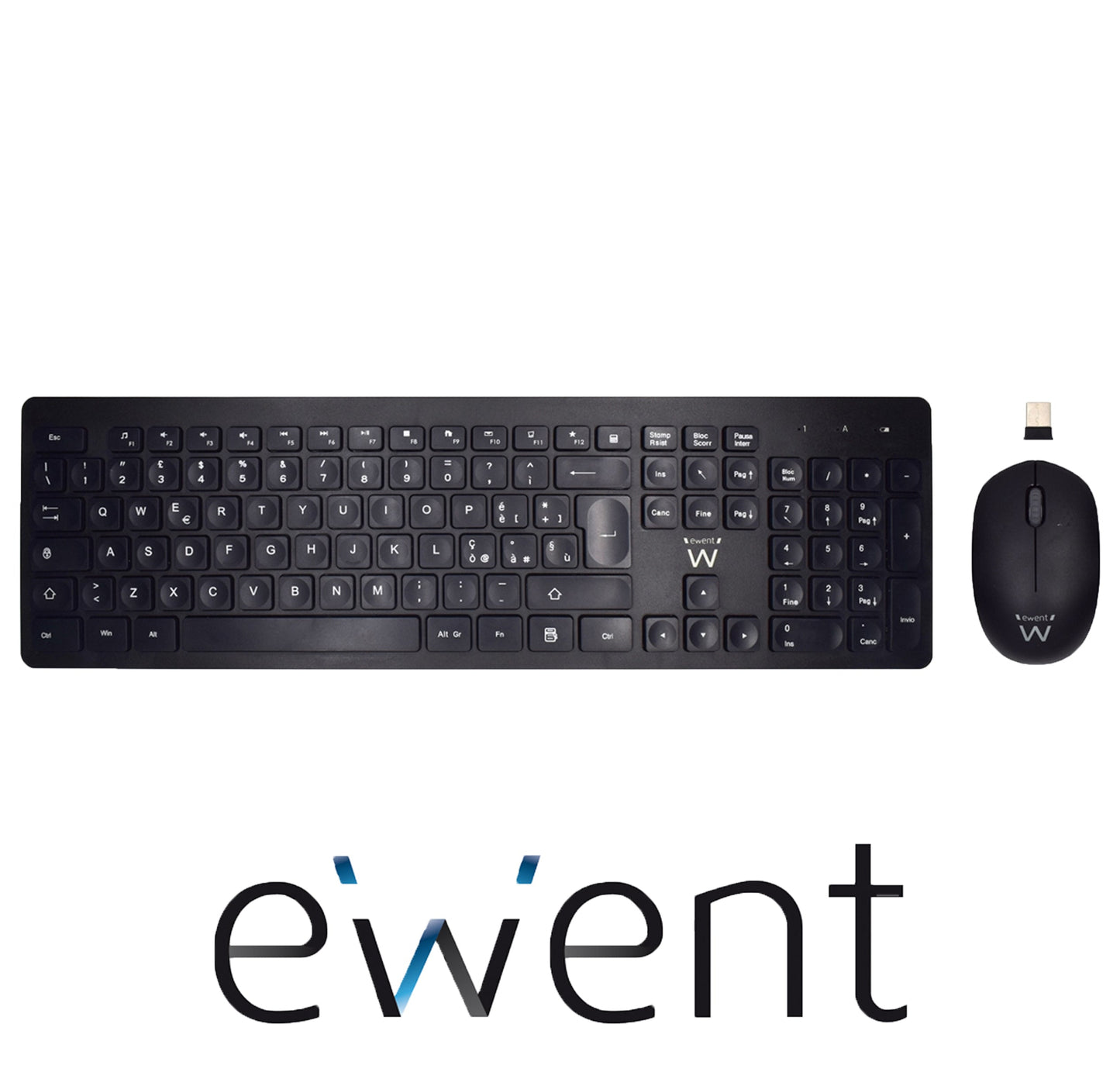 tastiera multimediale + mouse wireless black ewent *021