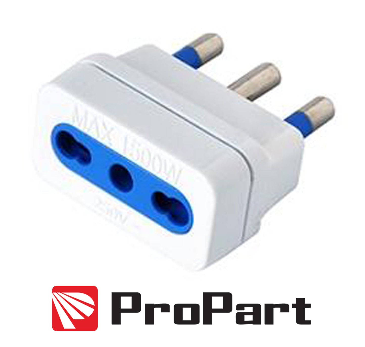 adattatore spina 16a a presa 10/16a bipasso bianco *491