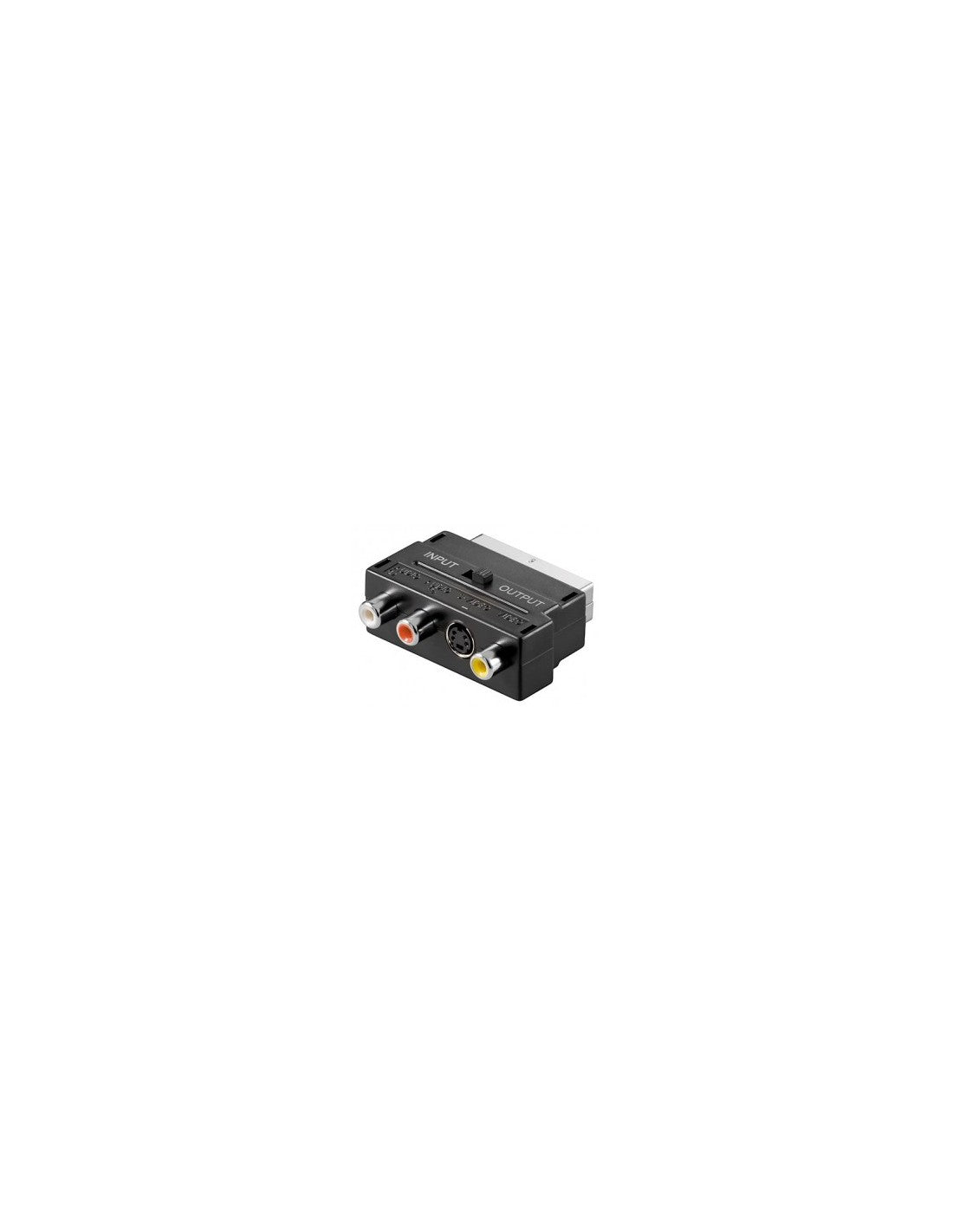 Adattatore SCART Maschio a S-Video Femmina e 3x Prese RCA Femmina Nero