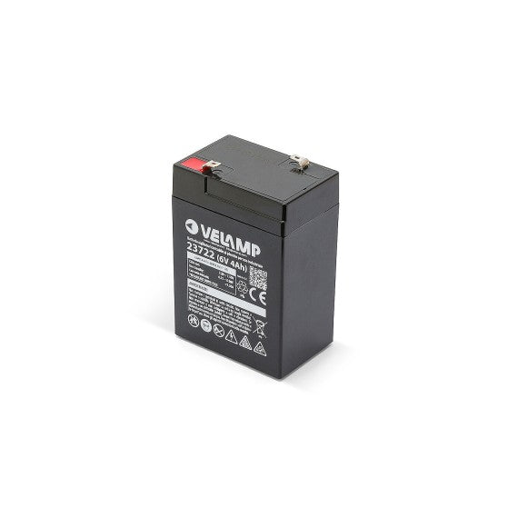 Batteria al Piombo Ricaricabile 6V 4Ah con Connettori Faston per UPS e Impianti di Allarme