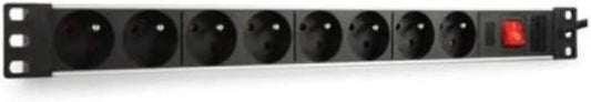 Multipresa Rack 8 Posti ITA/Schuko per Armadi Rack 19” con Interruttore e Protezione Sovraccarico
