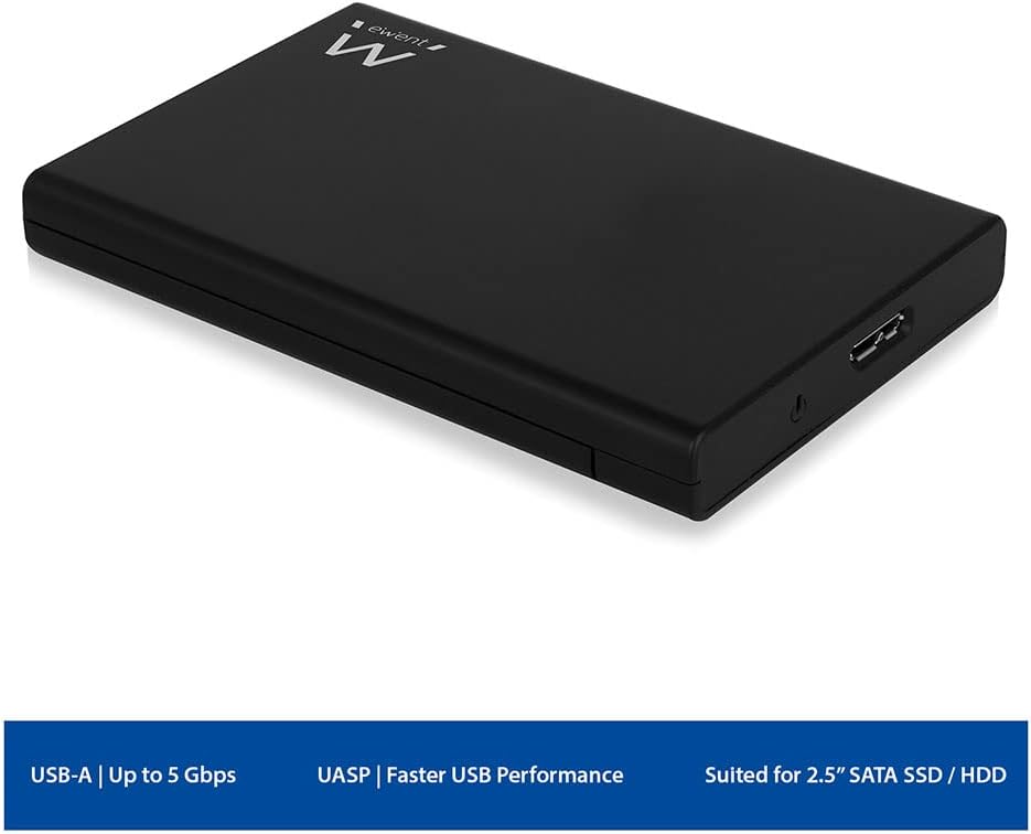 Box Esterno HDD SATA 2.5 USB 3.2 Gen1 Nero Ewent EW7021