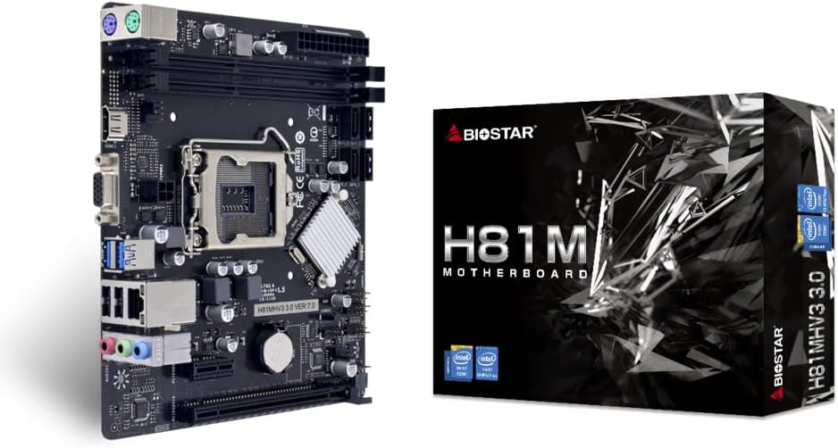Biostar Scheda Madre LGA1150 DDR3 USB 3.0 VGA HDMI - Spedizione 24h - H81MHV3
