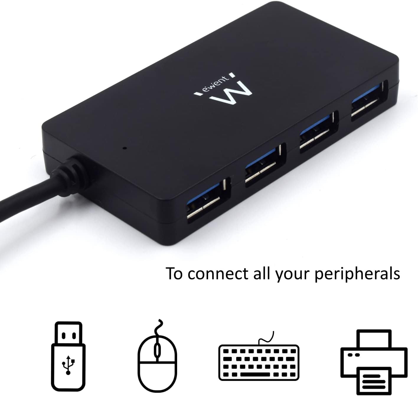 Ewent Hub USB 3.1 4 Porte con Alimentatore EW1134