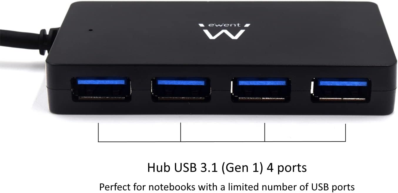 Ewent Hub USB 3.1 4 Porte con Alimentatore EW1134