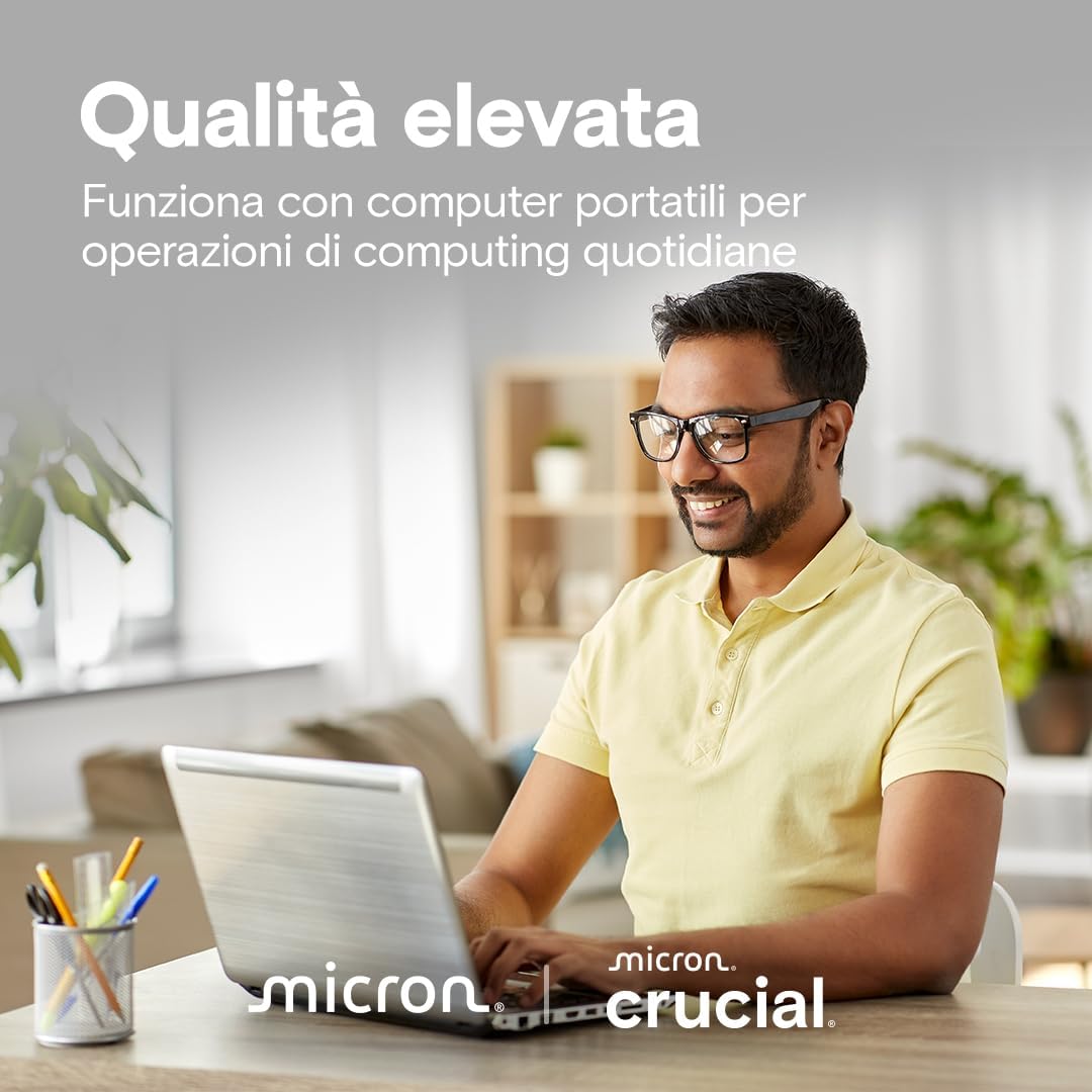 Crucial E100 1TB SSD NVMe M.2 2280 Interno PCIe Gen 3 - Nuovo