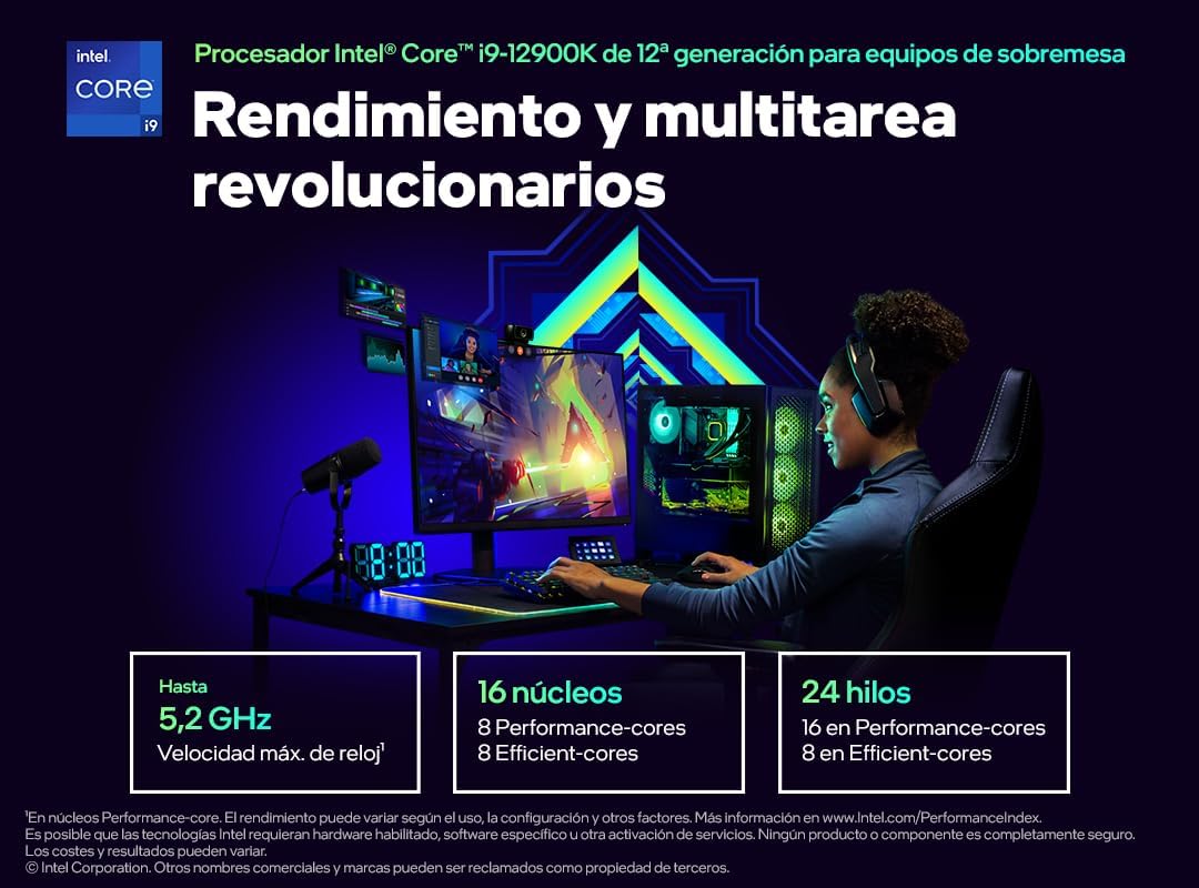 Intel Core i9-12900K Processore 16 Core 24 Thread 3.2-5.2GHz Socket LGA1700 Overclock K-Series - BOX Nuovo