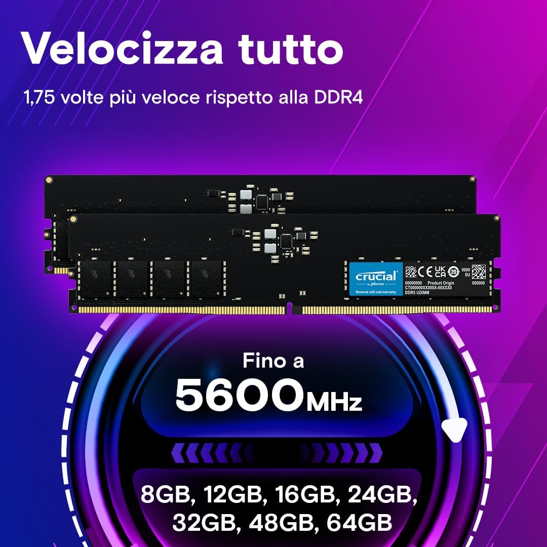 Crucial RAM DDR5 16GB 5600MHz CL46 - CT16G56C46U5