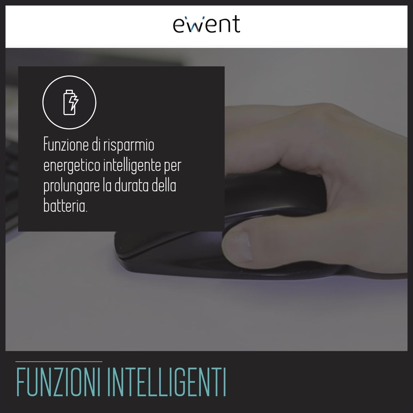 Ewent Mouse Wireless USB Ottico 1000 DPI Nero - EW3223