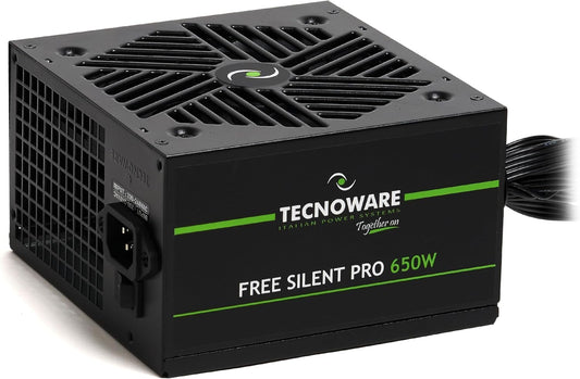 Tecnoware Alimentatore PC 650W FREE Silent Pro ATX con Ventola 120mm Silenziosa