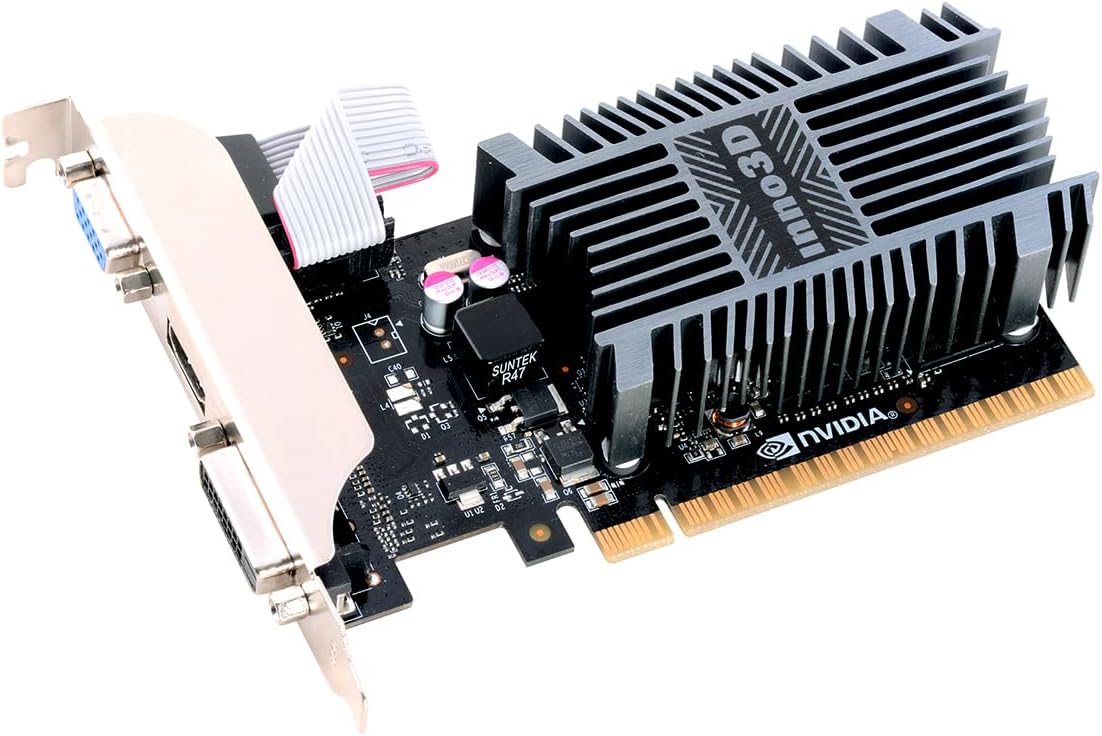 Scheda Video Inno3D GT710 2GB GDDR3 VGA DVI HDMI PCIe N710-1SDV-E3BX