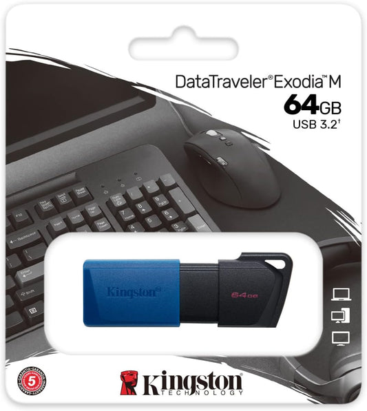Kingston 64GB Pendrive USB 3.2 Gen 1 Memoria Portatile Alta Velocità - Nuova