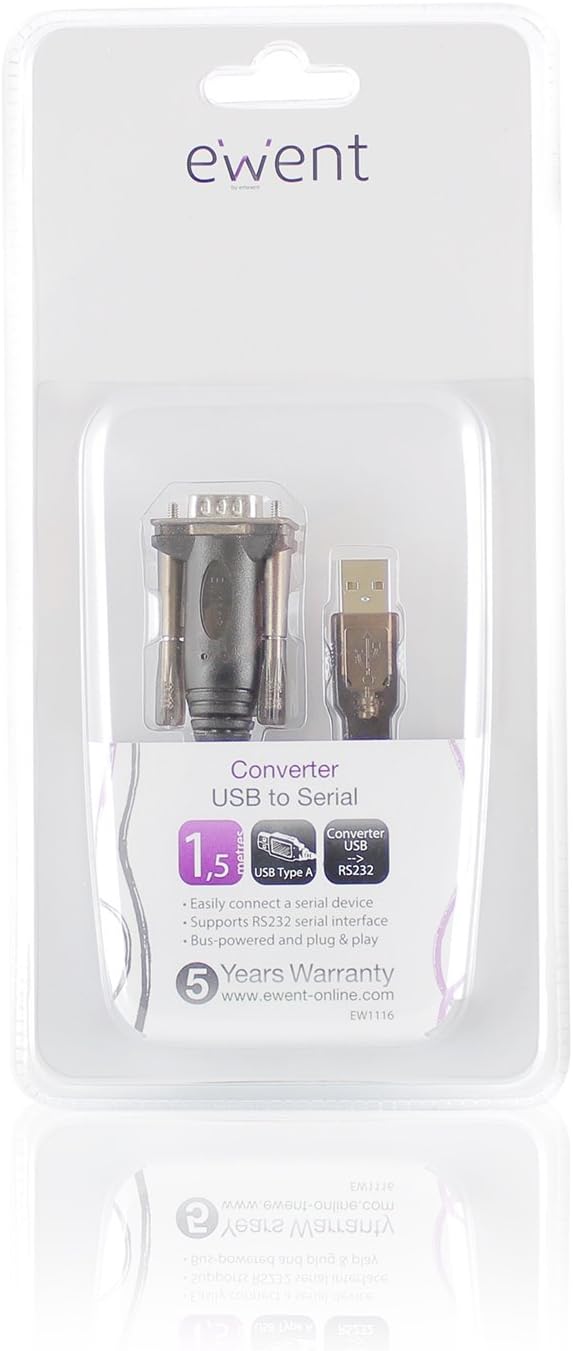 Ewent Cavo USB 2.0 a Seriale RS-232 1.5m EW1116