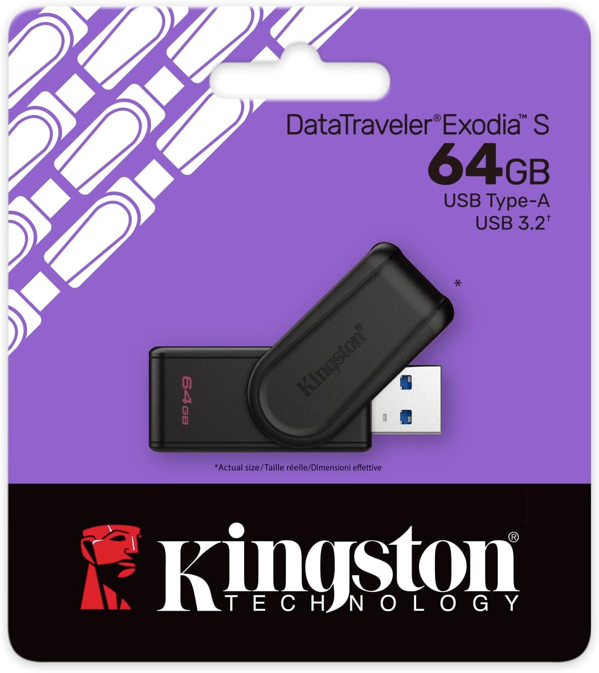 Kingston 64GB Pendrive Exodia S USB 3.2 Gen 1 Memoria Portatile con Cappuccio - Nuova