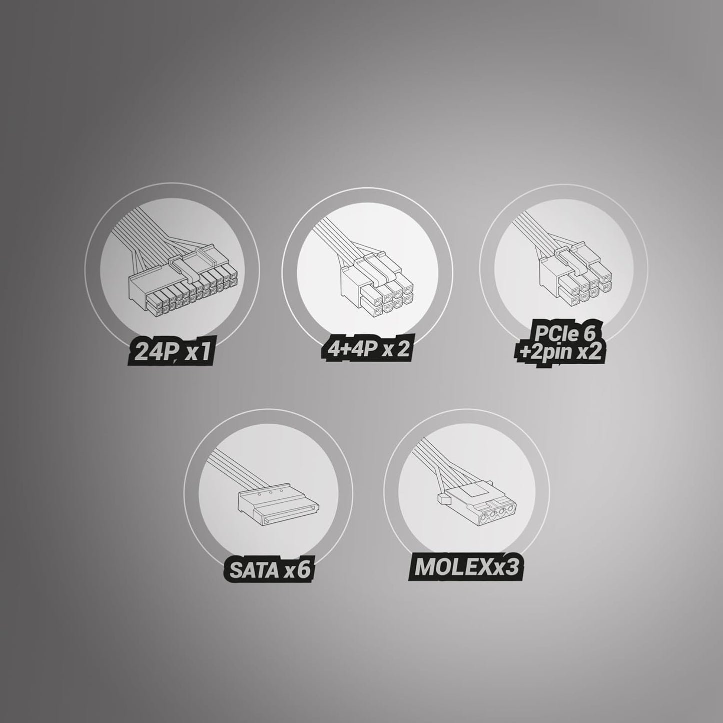 Tacens Alimentatore PC 850W ATX con Ventola 140mm Silenziosa 160x150x85mm