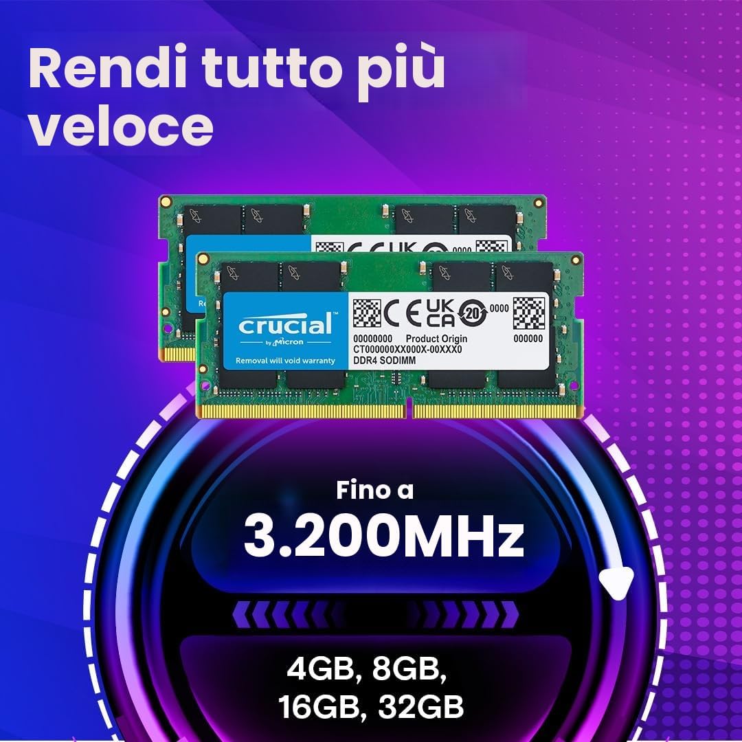 Crucial RAM DDR4 8GB 3200MHz SO-DIMM - CT8G4SFRA32A