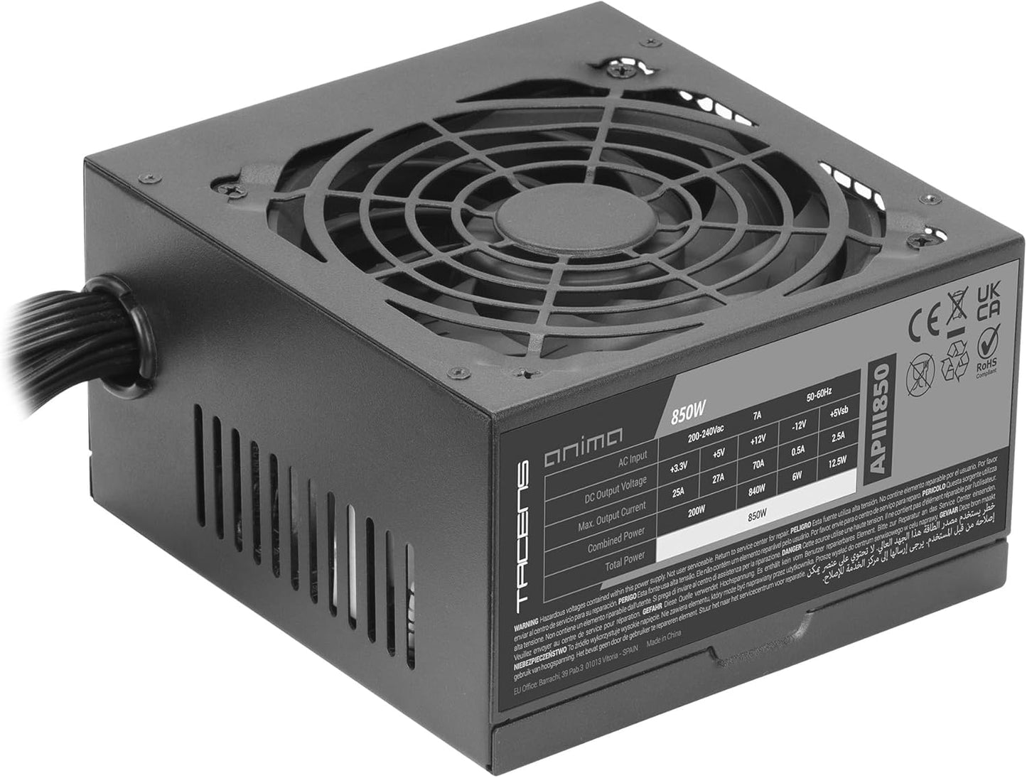 PSU Tacens 850W 85% Efficiency 80+ Bronze ATX Black