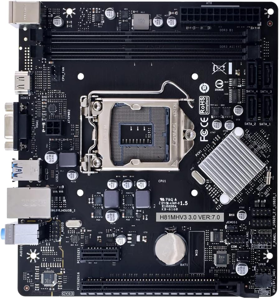 Biostar Scheda Madre LGA1150 DDR3 USB 3.0 VGA HDMI - Spedizione 24h - H81MHV3