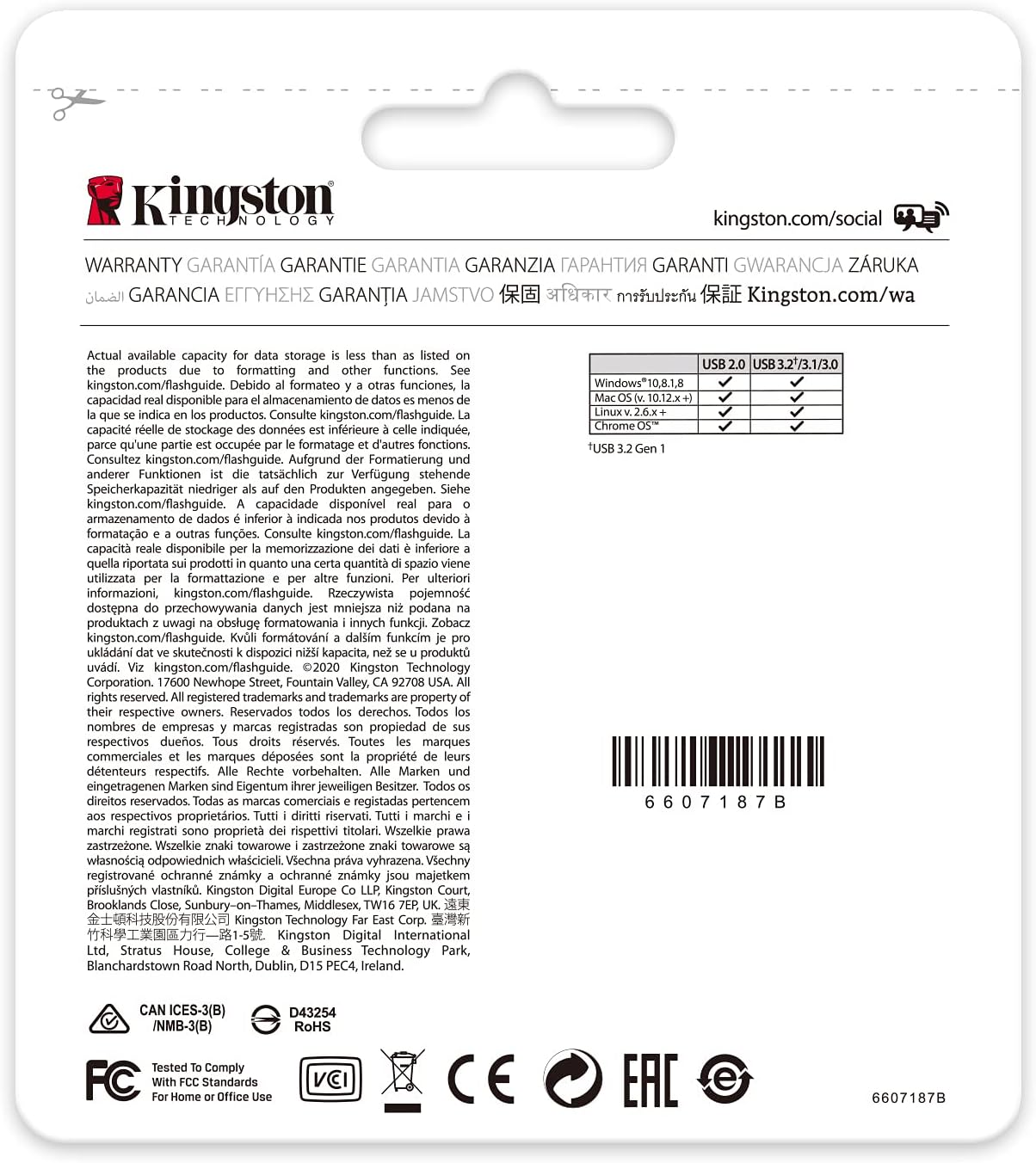 Kingston 128GB Pendrive USB 3.2 Gen 1 Memoria Portatile Alta Velocità - Nuova