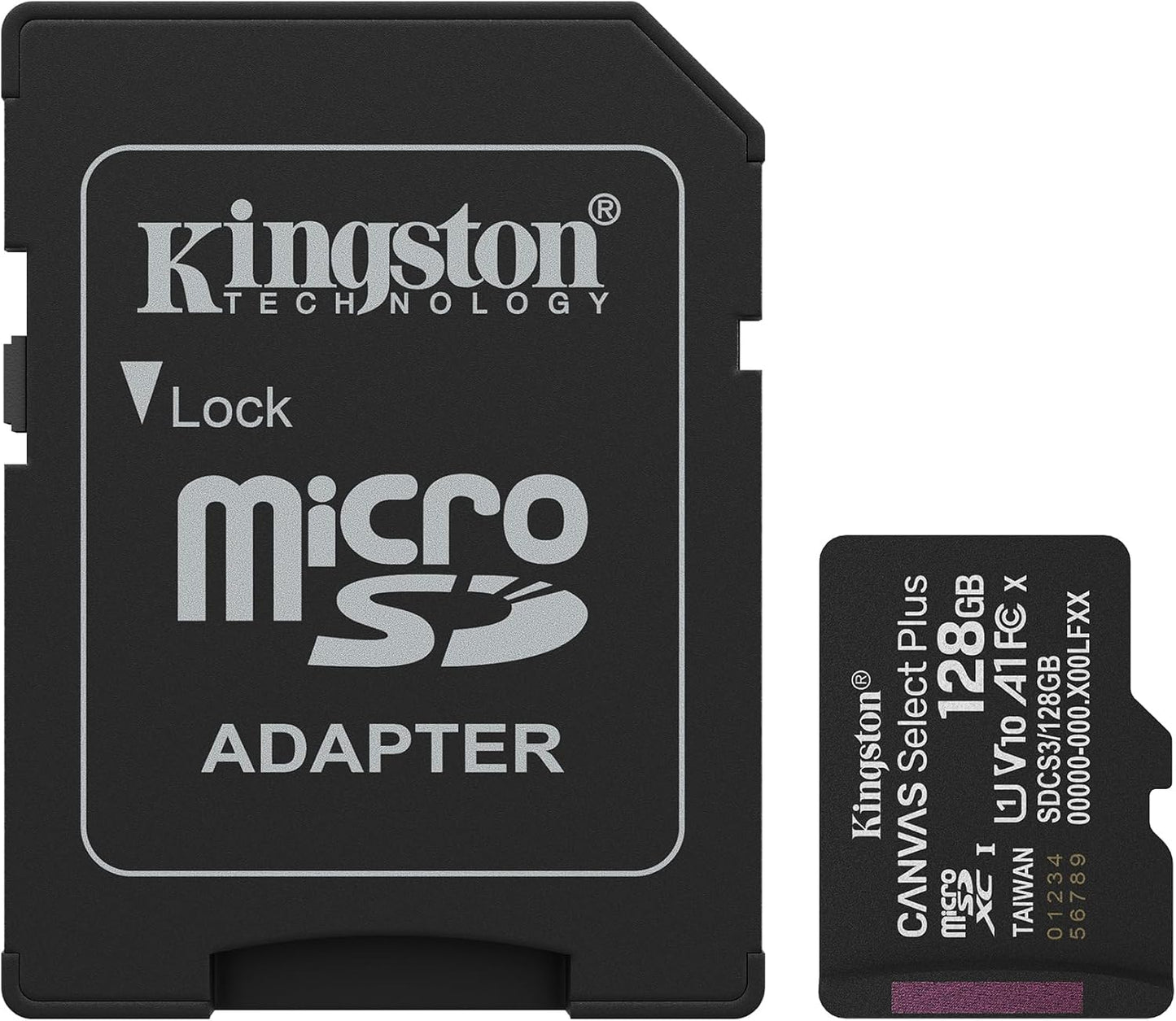 Kingston Scheda MicroSDXC da 128 GB, Classe 10, UHS-I, per Video HD, con Adattatore SD - SDCS3-128GB