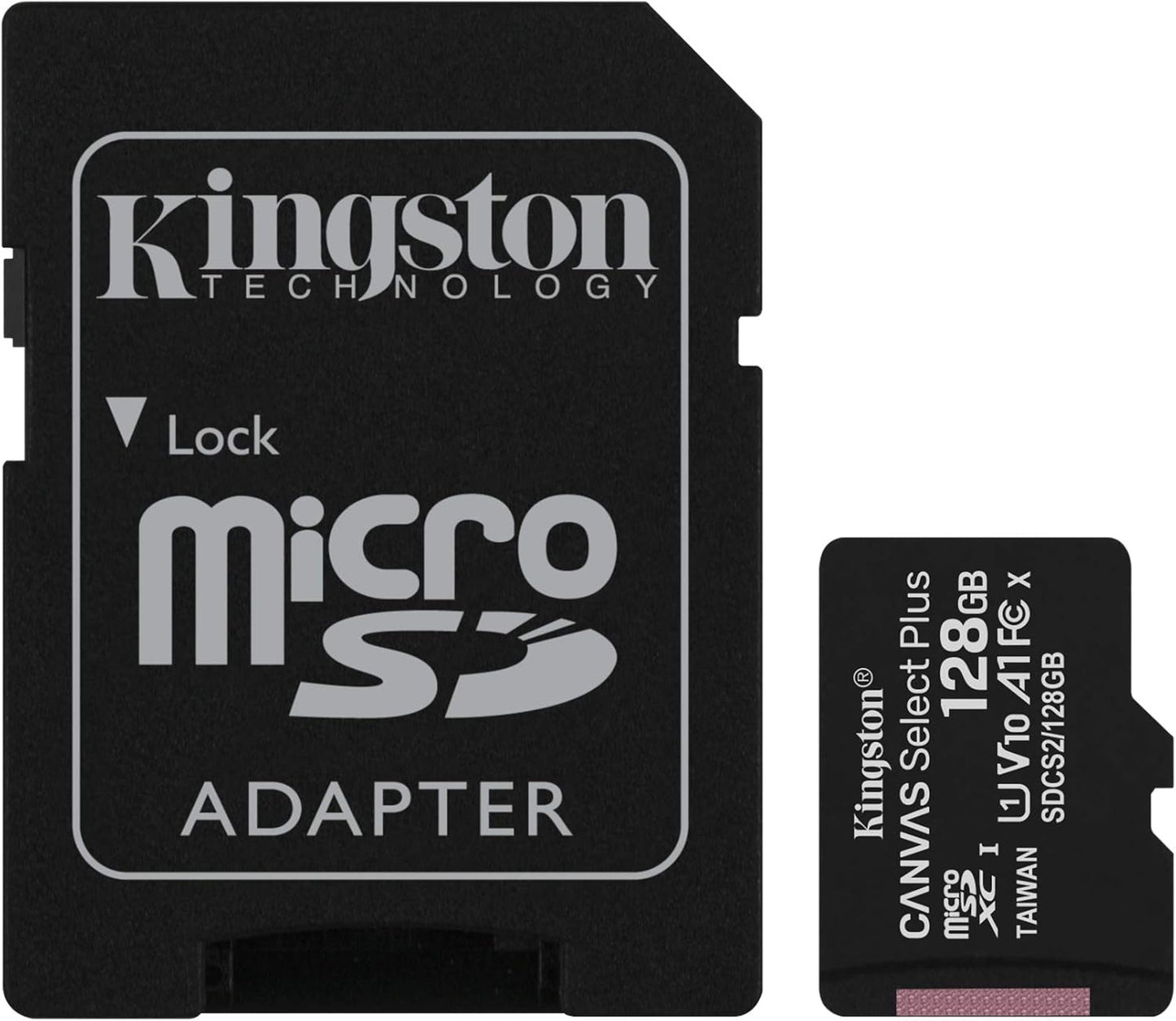 Kingston MicroSDXC 128GB Class 10 HD Video + Adattatore SD - SDCS2-128GB