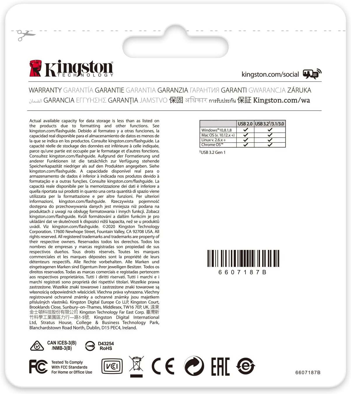 Kingston 256GB Pendrive USB 3.2 Gen 1 Memoria Portatile Alta Velocità - Nuova