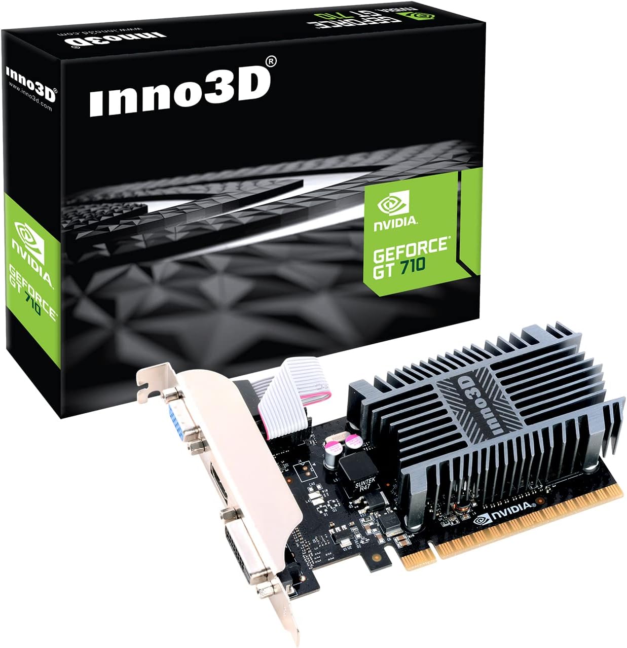 Scheda Video Inno3D GT710 2GB GDDR3 VGA DVI HDMI PCIe N710-1SDV-E3BX