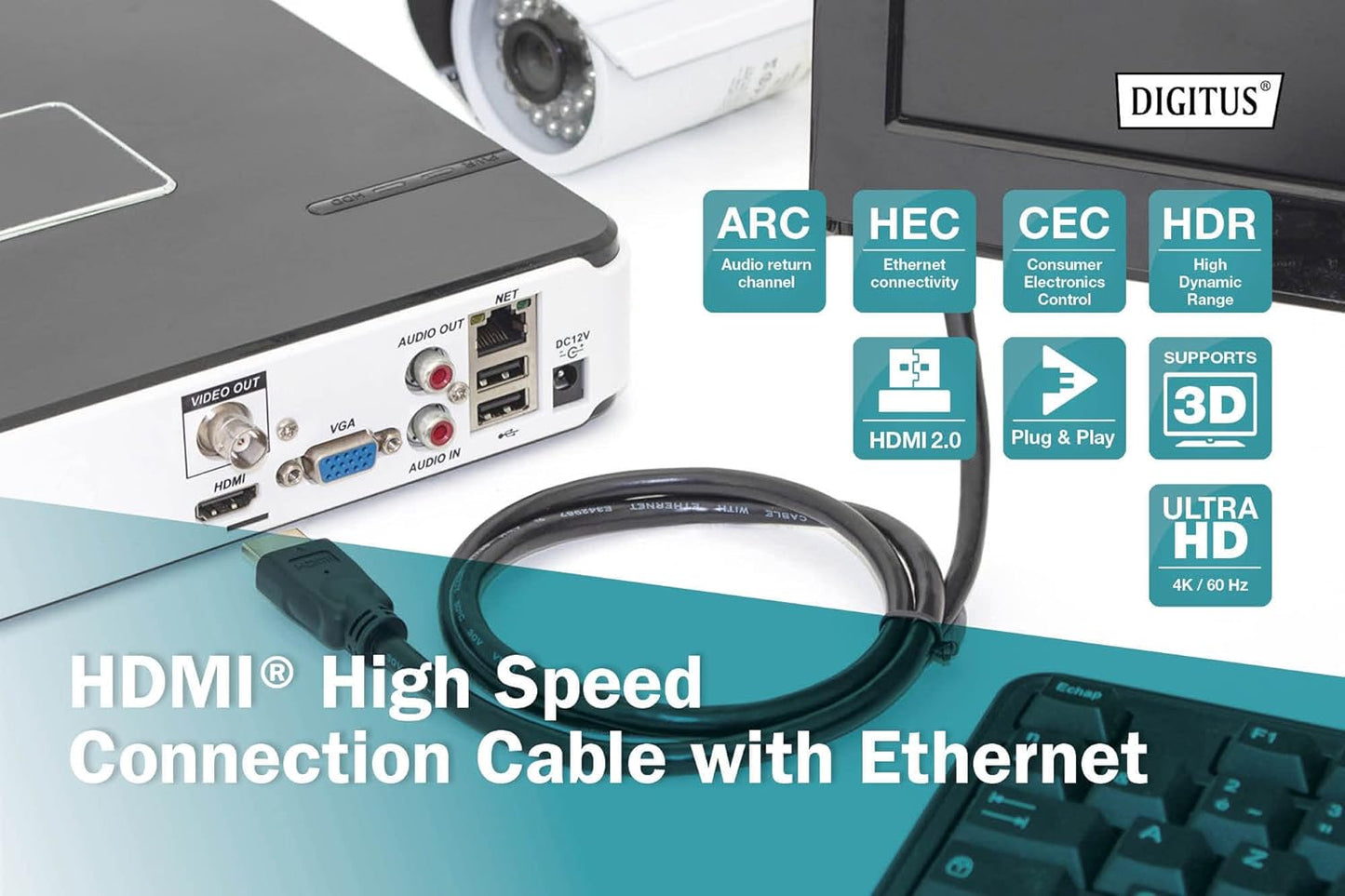 Cavo HDMI M/M 5 mt 3D High Speed Digitus