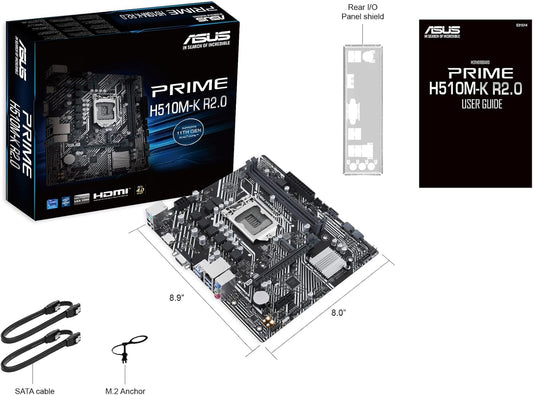 ASUS Prime H510M-K R2.0 Scheda Madre LGA1200 DDR4 PCIe 4.0 mATX - Nuova