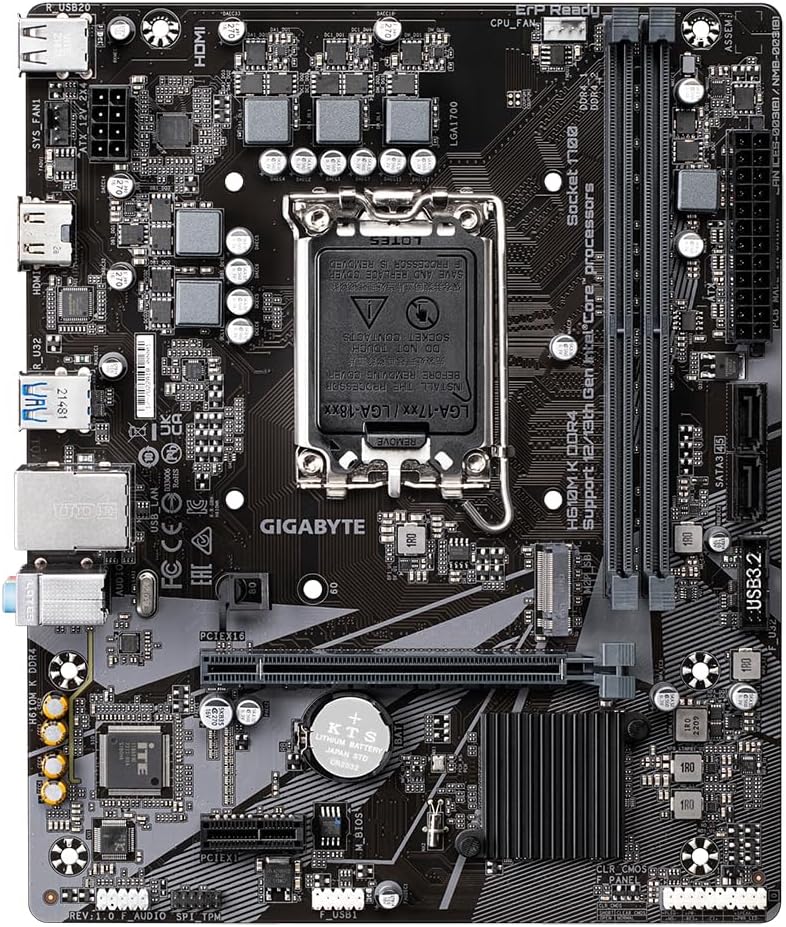 Scheda Madre Gigabyte LGA1700 DDR4 - Alder Lake USB 3.2 LAN H610M K DDR4
