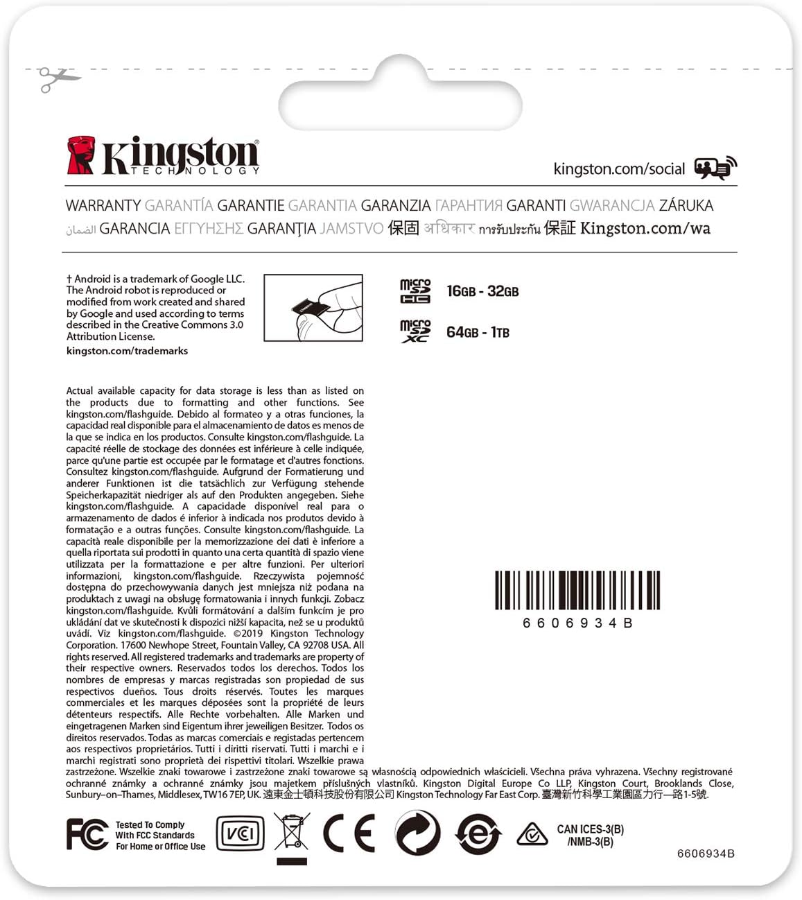 Kingston MicroSDXC 128GB Class 10 HD Video + Adattatore SD - SDCS2-128GB
