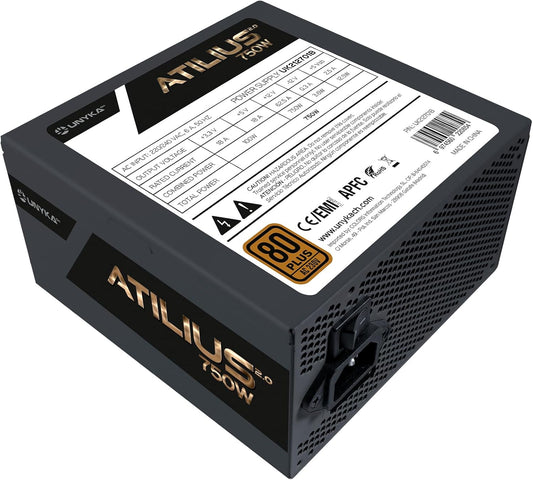 Unykach Alimentatore PC 750W 80 PLUS Bronze Certificato ATX Nero