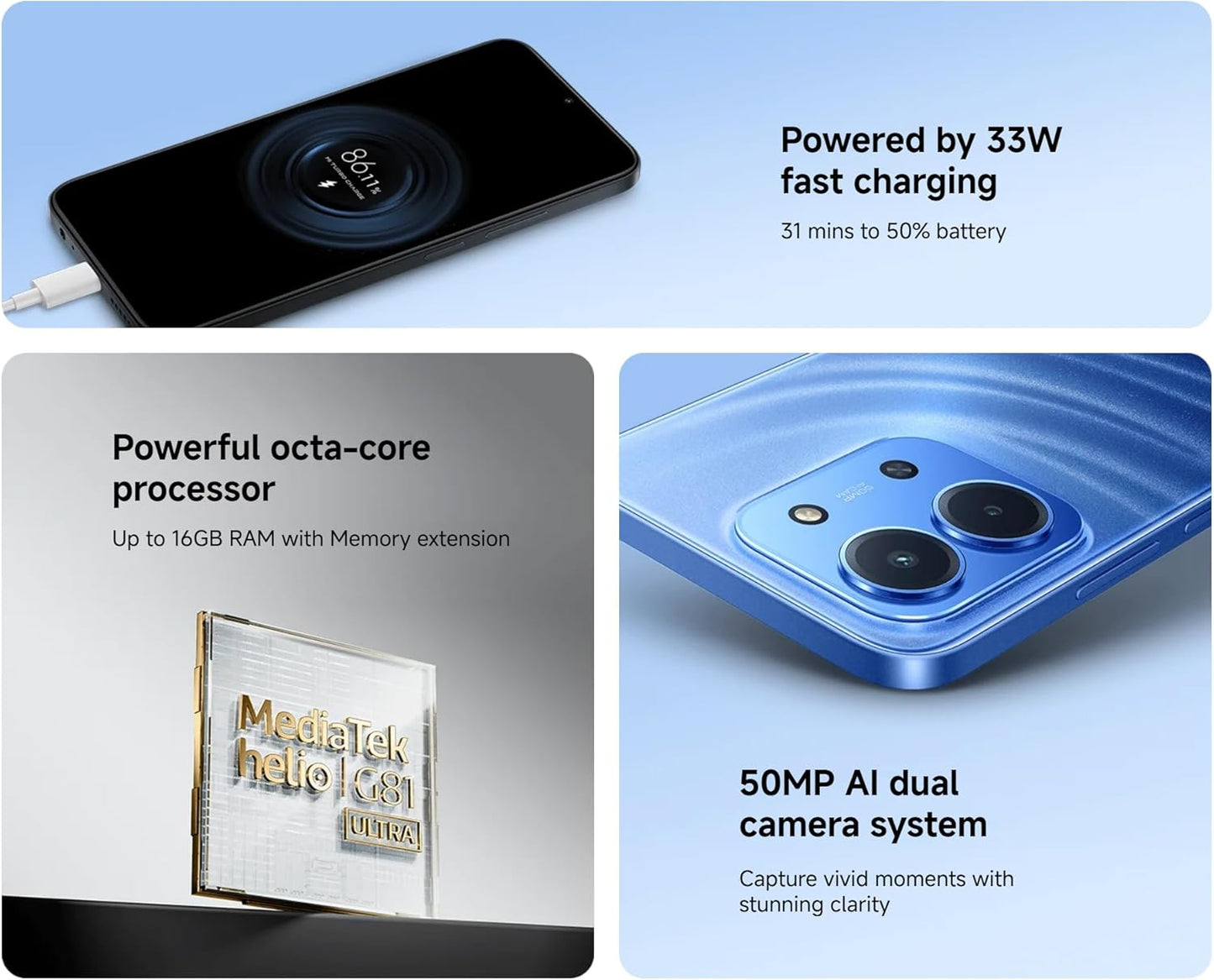 Xiaomi Redmi 15C 4GB+256GB Moonlight Blue Dual SIM - S