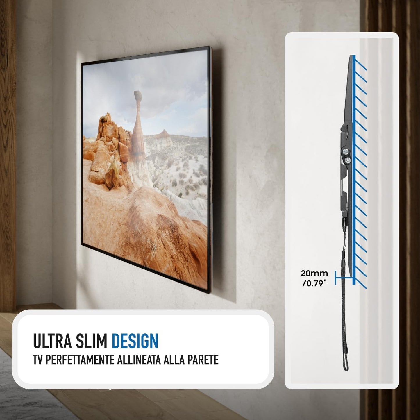 Supporto a Muro per Monitor e TV LCD 37”–70” Regolabile Universale VESA Robusto in Acciaio