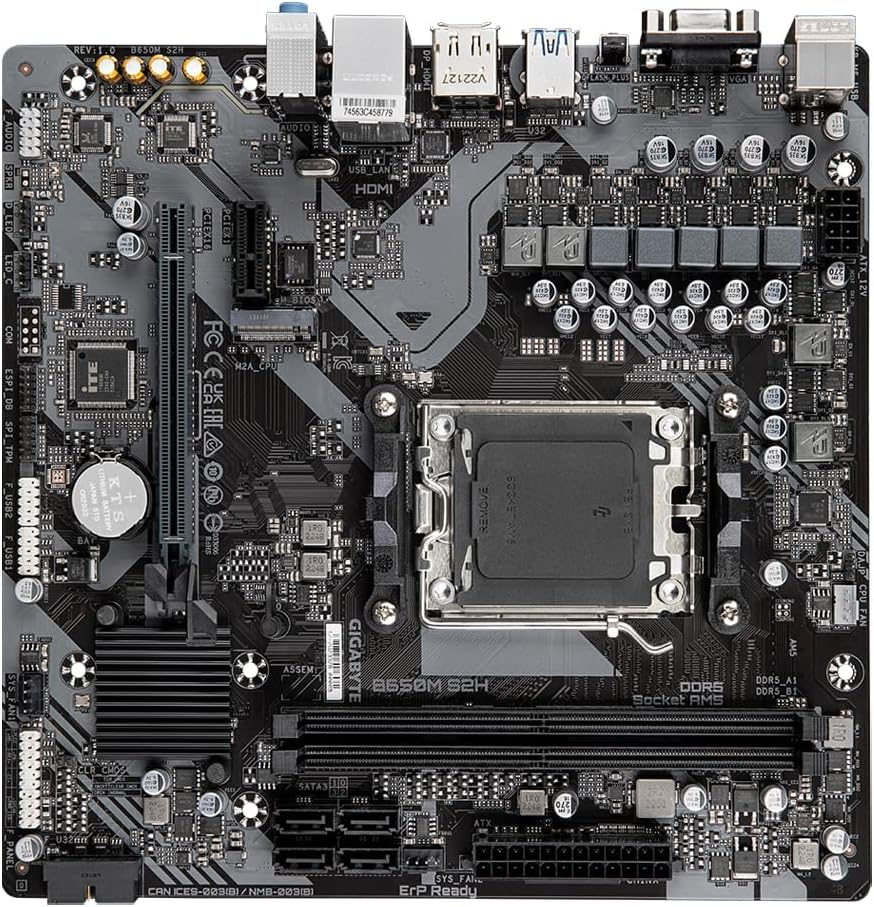 Gigabyte AM5 DDR5: Scheda per Ryzen con USB 3.2 + LAN - 9MB65MS2H-00-G14