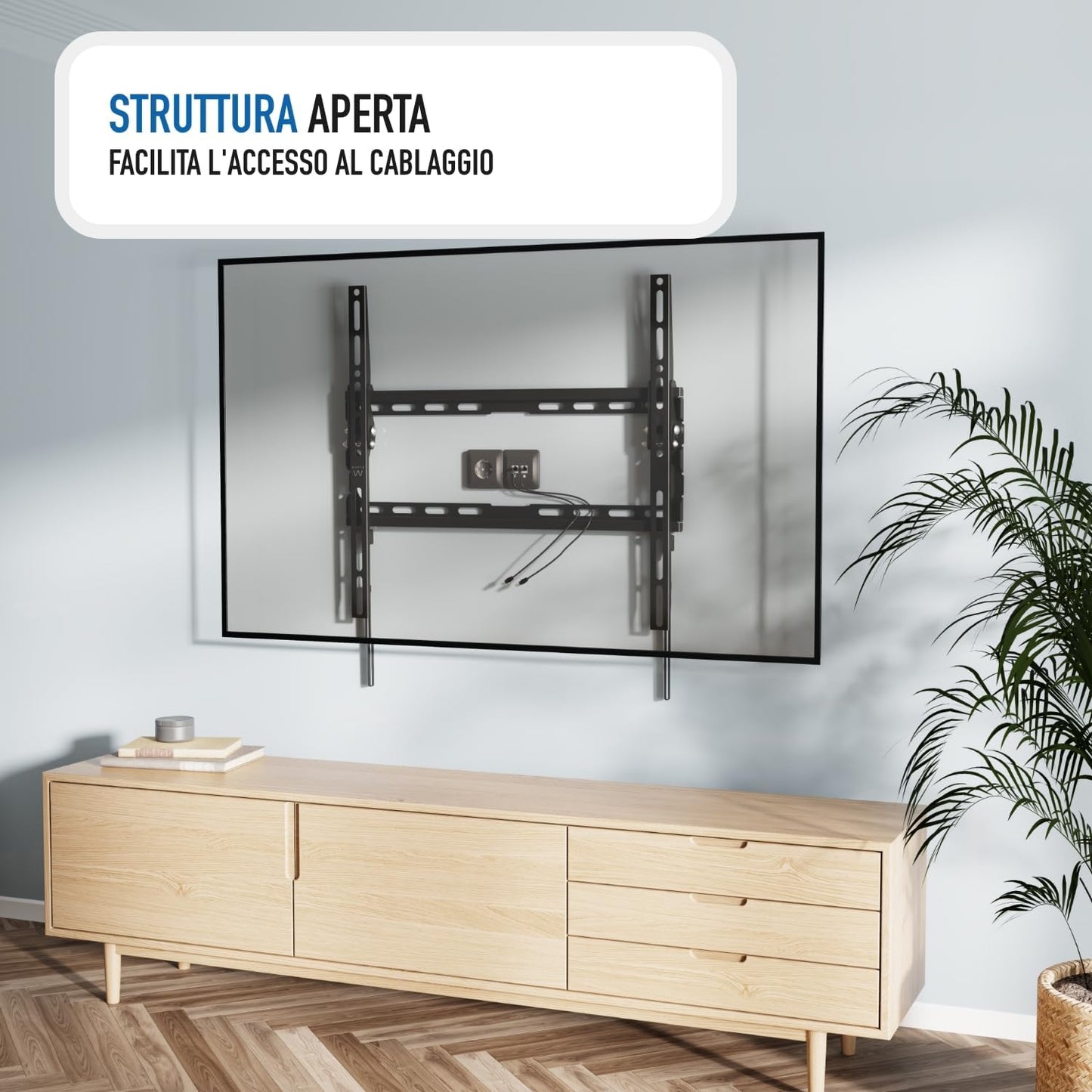 Supporto a Muro per Monitor e TV LCD 37”–70” Regolabile Universale VESA Robusto in Acciaio