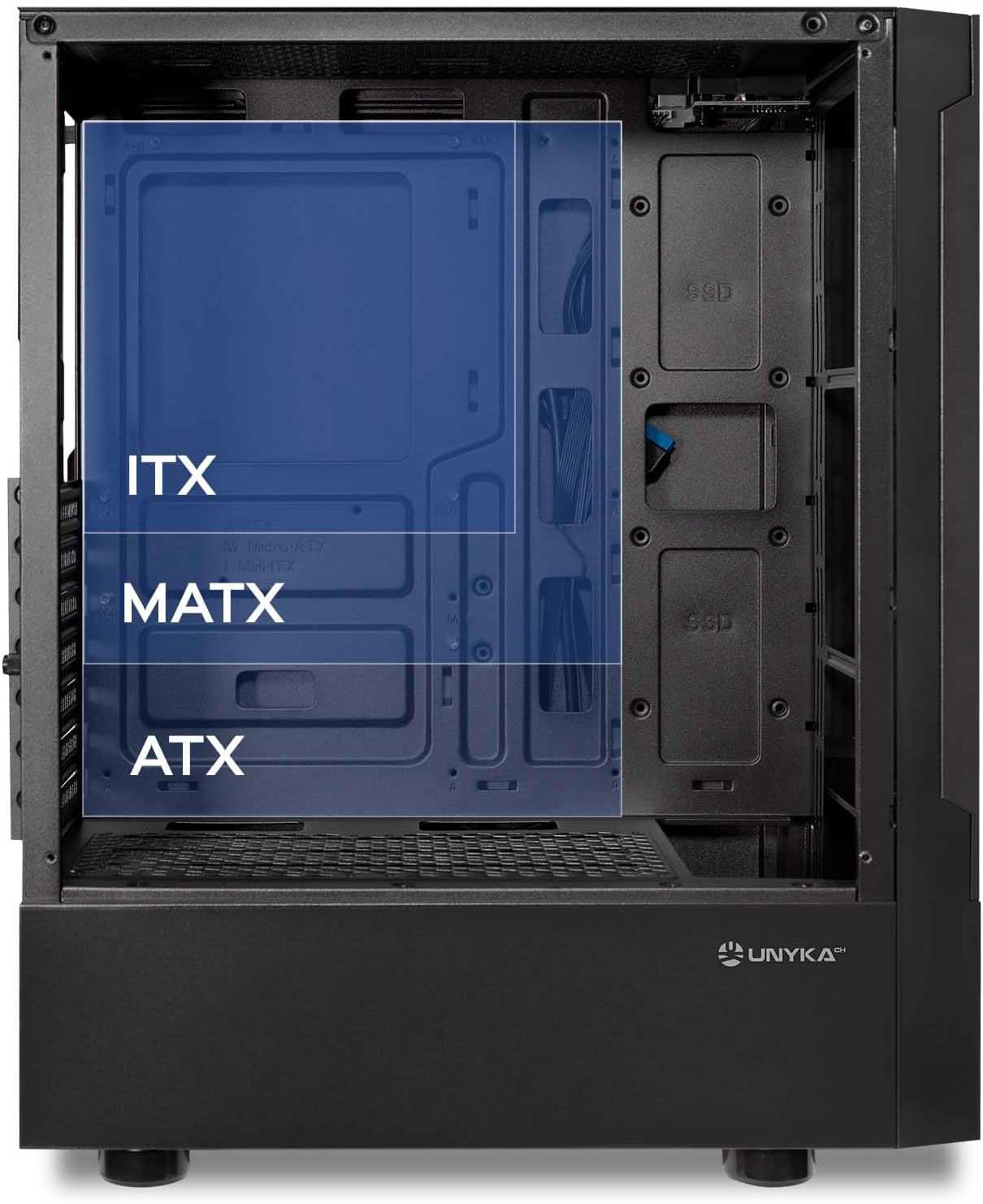 Unykach Aero C35 Case PC ATX con Alimentatore 500W Incluso USB 3.0 Audio