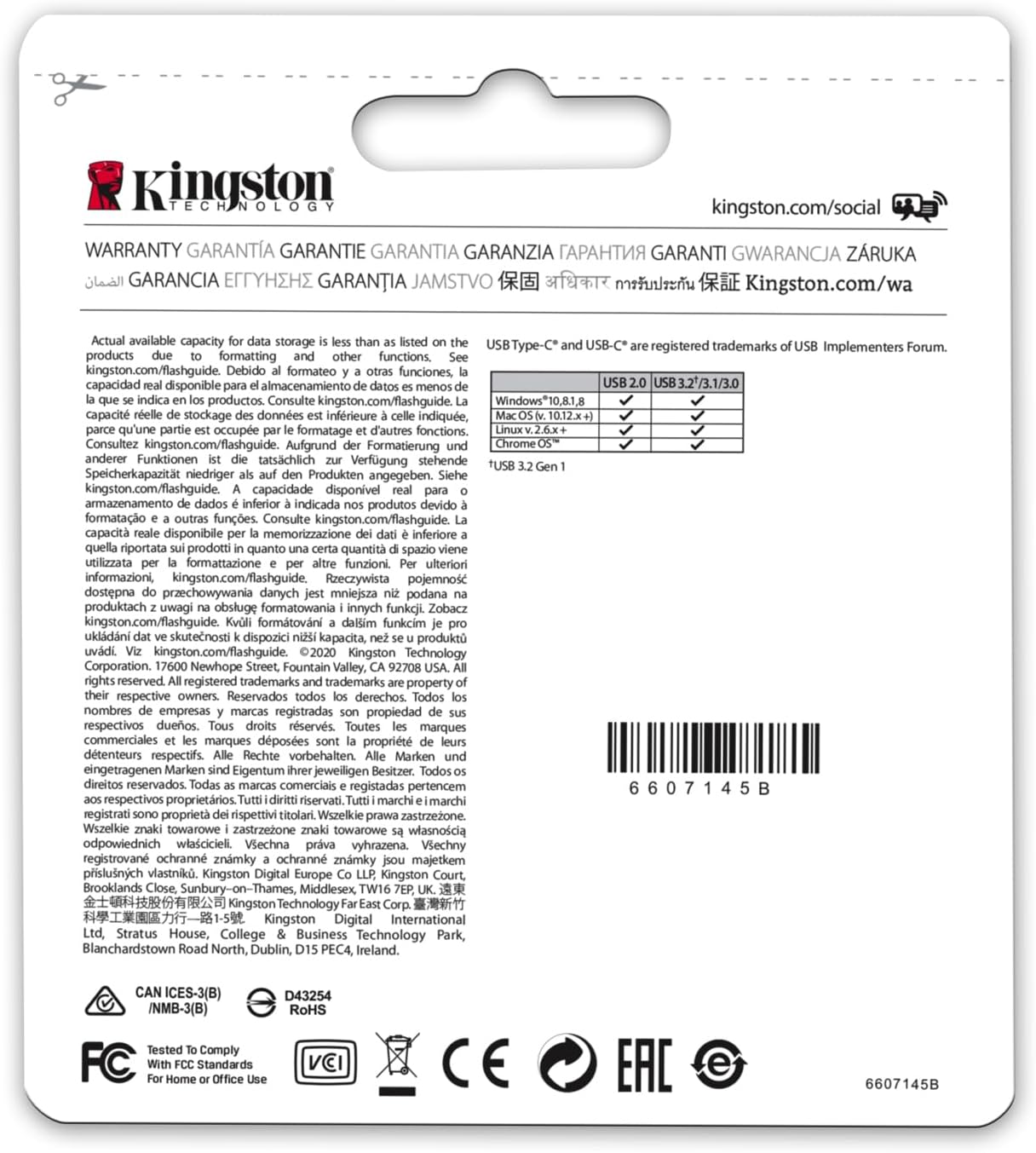 Kingston 128GB Pendrive Micro Duo USB 3.2 Gen 1 USB-A + USB-C Dual Drive - Nuova