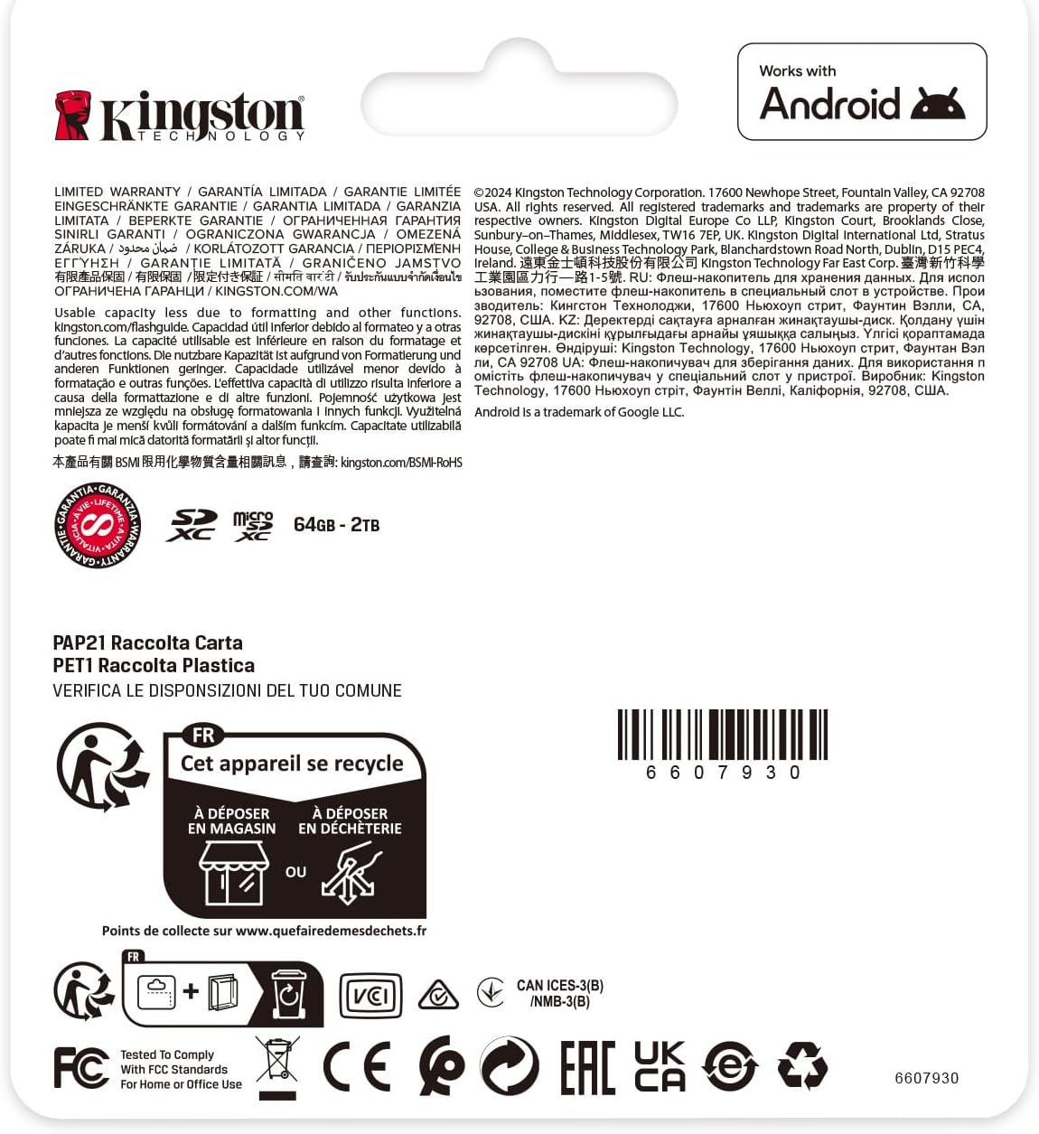 Kingston Scheda MicroSDXC da 128 GB, Classe 10, UHS-I, per Video HD, con Adattatore SD - SDCS3-128GB