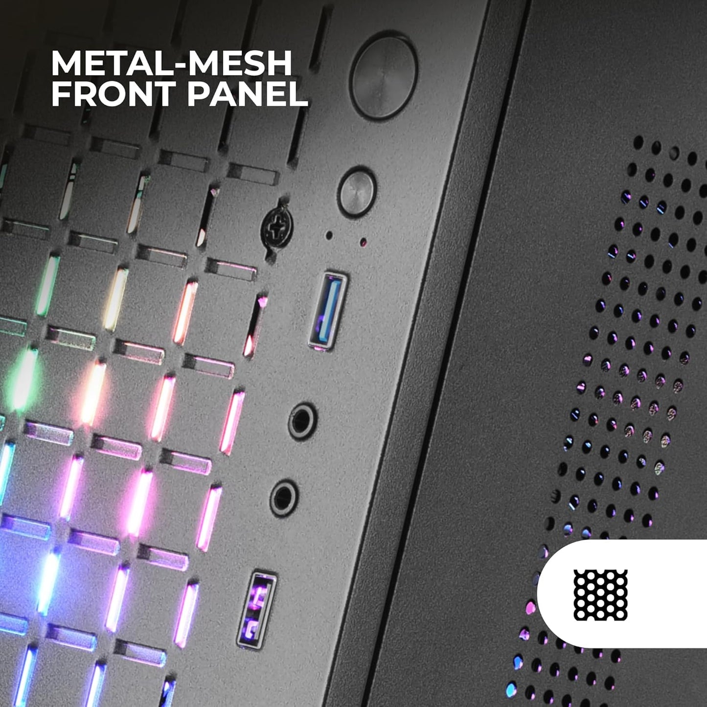 Mars Gaming Case Micro-ATX Nero 2 Ventole FRGB Incluse
