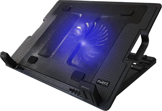 Supporto Alza Notebook Regolabile con 1 Ventola 120mm per Laptop fino a 17” Ewent Raffreddamento USB