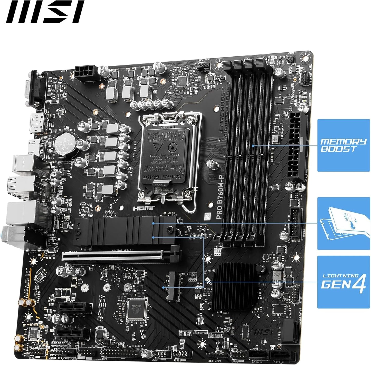 Scheda Madre MSI B760M-P LGA1700 DDR5 - Intel Micro-ATX USB 3.2