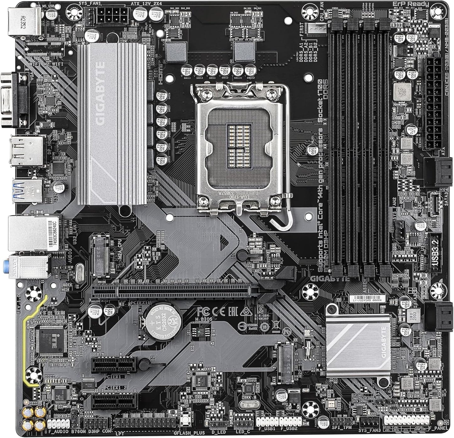 Scheda Madre Gigabyte  B760M D3HP LGA1700 per Intel 12ª-14ª Gen DDR5