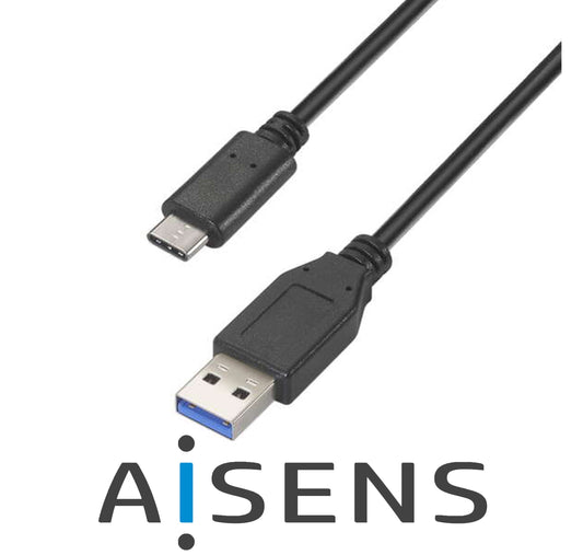 cavo dati - carica usb A 3.1 - usb type C 1.50mt black aisens