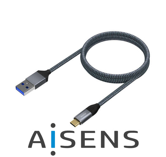 cavo usb A 3.1-usb type C 1 mt alluminio grigio aisens *572