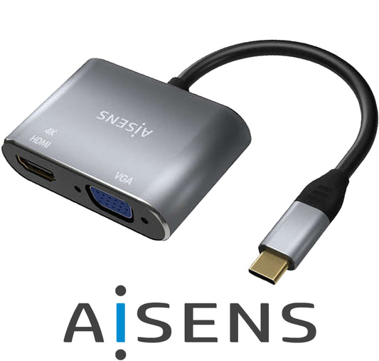 adattatore usb type C maschio - vga/hdmi 4k 15cm grigio *572