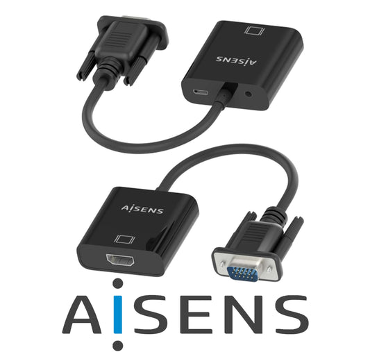 adattatore SVGA Maschio-HDMI+audio Femmina black 20cm aisens*572